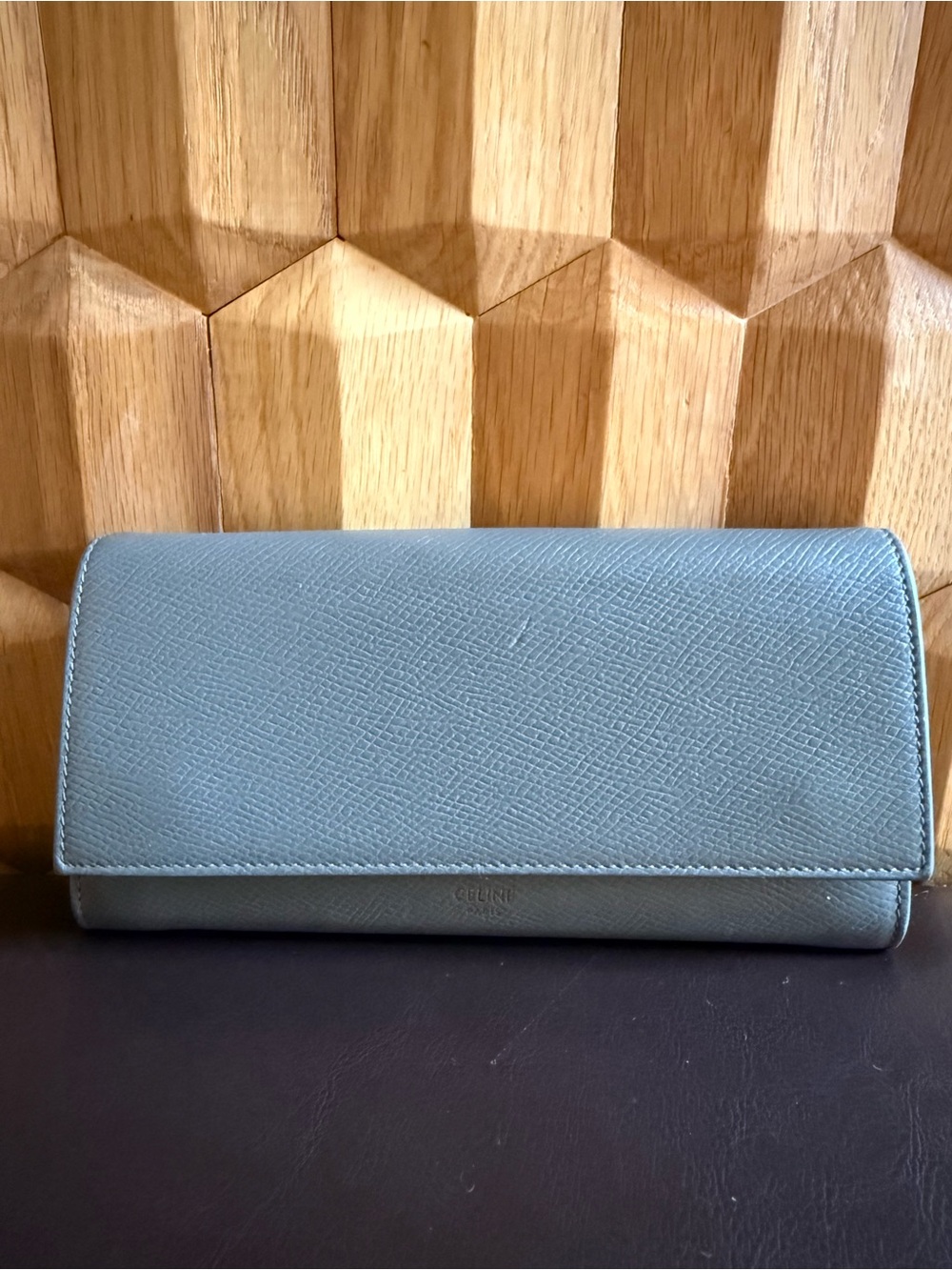 Celine Calfskin Leather Large Flap Wallet